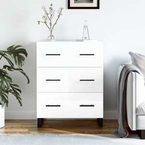 vidaXL Komoda lesklá biela 69,5x34x90 cm spracované drevo