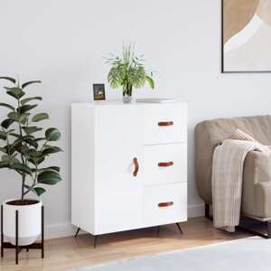 vidaXL Komoda lesklá biela 69,5x34x90 cm spracované drevo