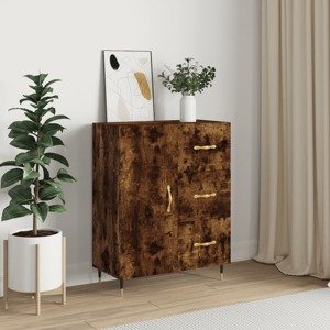 vidaXL Komoda dymový dub 69,5x34x90 cm kompozitné drevo