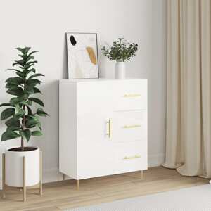 vidaXL Komoda lesklá biela 69,5x34x90 cm spracované drevo