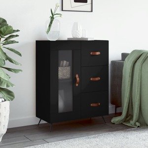 vidaXL Komoda čierna 69,5x34x90 cm kompozitné drevo
