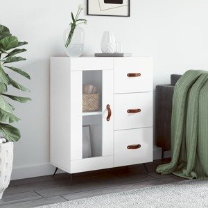 vidaXL Komoda lesklá biela 69,5x34x90 cm spracované drevo