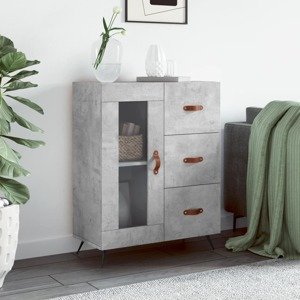 vidaXL Komoda betónovo sivá 69,5x34x90 cm kompozitné drevo