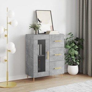 vidaXL Komoda betónovo sivá 69,5x34x90 cm kompozitné drevo