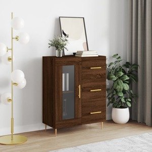 vidaXL Komoda hnedý dub 69,5x34x90 cm kompozitné drevo