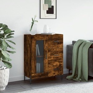 vidaXL Komoda dymový dub 69,5x34x90 cm kompozitné drevo