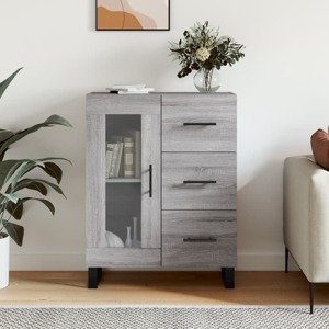vidaXL Komoda sivý dub sonoma 69,5x34x90 cm kompozitné drevo