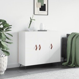 vidaXL Komoda biela 90x34x80 cm kompozitné drevo