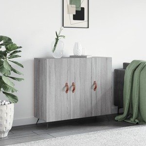 vidaXL Komoda sivý dub sonoma 90x34x80 cm kompozitné drevo