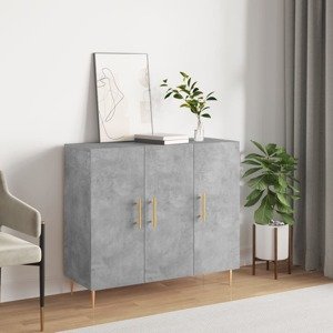 vidaXL Komoda betónová sivá 90x34x80 cm kompozitné drevo