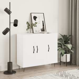 vidaXL Komoda biela 90x34x80 cm kompozitné drevo
