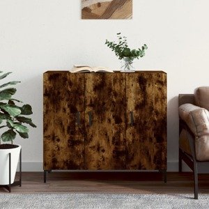 vidaXL Komoda dymový dub 90x34x80 cm kompozitné drevo