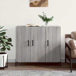 vidaXL Komoda sivý dub sonoma 90x34x80 cm kompozitné drevo