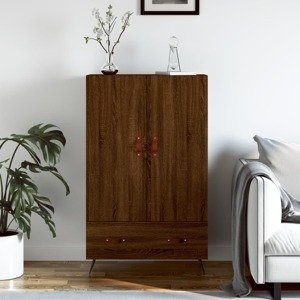 vidaXL Vysoká skrinka hnedá dub 69,5x31x115 cm kompozitné drevo