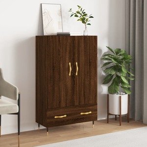 vidaXL Vysoká skrinka hnedý dub 69,5x31x115 cm kompozitné drevo