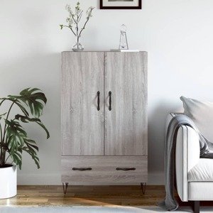 vidaXL Vysoká skrinka sivý dub sonoma 69,5x31x115 cm kompozitné drevo
