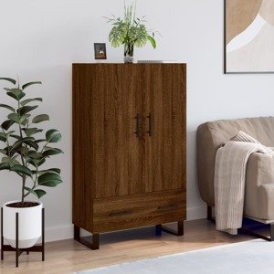 vidaXL Vysoká skrinka hnedá dub 69,5x31x115 cm kompozitné drevo