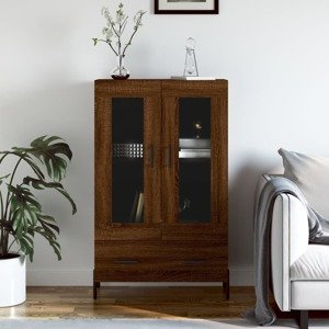 vidaXL Vysoká skrinka hnedá dub 69,5x31x115 cm kompozitné drevo