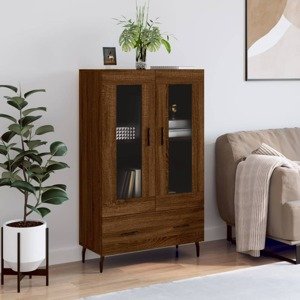 vidaXL Vysoká skrinka hnedá dub 69,5x31x115 cm kompozitné drevo