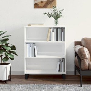 vidaXL Poličková skrinka lesklá biela 69,5x32,5x90 cm kompozitné drevo