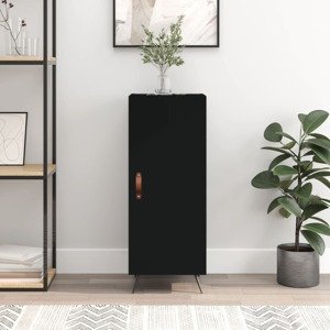 vidaXL Komoda čierna 34,5x34x90 cm spracované drevo