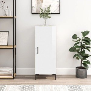 vidaXL Komoda lesklá biela 34,5x34x90 cm spracované drevo