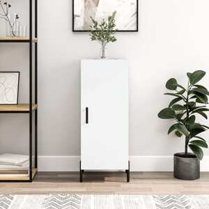 vidaXL Komoda biela 34,5x34x90 cm spracované drevo