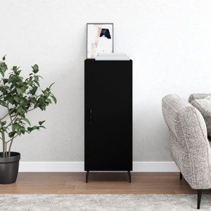 vidaXL Komoda čierna 34,5x34x90 cm spracované drevo