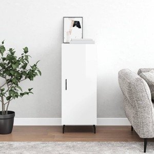 vidaXL Komoda lesklá biela 34,5x34x90 cm spracované drevo