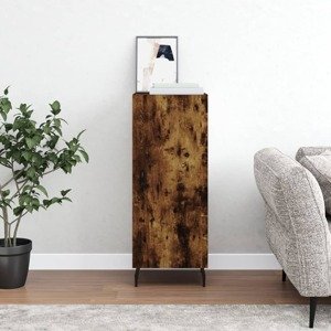 vidaXL Komoda dymový dub 34,5x34x90 cm spracované drevo