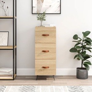 vidaXL Komoda dub sonoma 34,5x34x90 cm spracované drevo