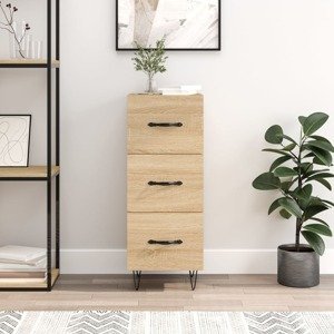 vidaXL Komoda dub sonoma 34,5x34x90 cm spracované drevo