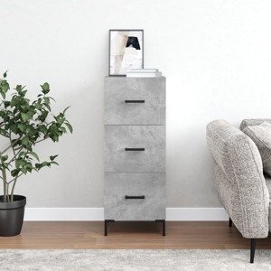 vidaXL Komoda betónovo sivá 34,5x34x90 cm spracované drevo