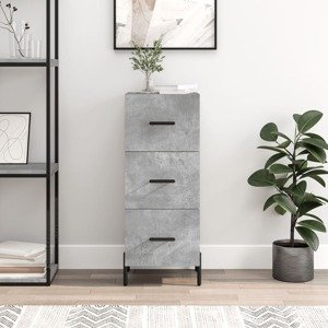 vidaXL Komoda betónovo sivá 34,5x34x90 cm spracované drevo