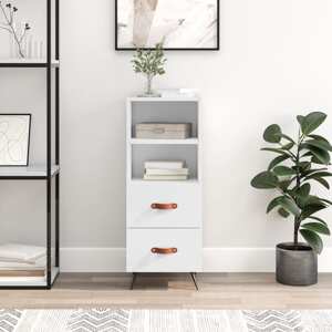 vidaXL Komoda lesklá biela 34,5x34x90 cm spracované drevo
