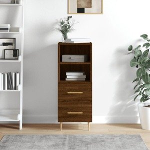 vidaXL Komoda hnedý dub 34,5x34x90 cm spracované drevo