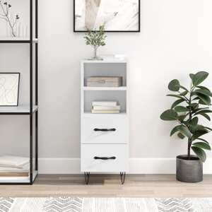 vidaXL Komoda lesklá biela 34,5x34x90 cm spracované drevo