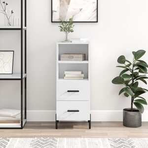 vidaXL Komoda lesklá biela 34,5x34x90 cm spracované drevo
