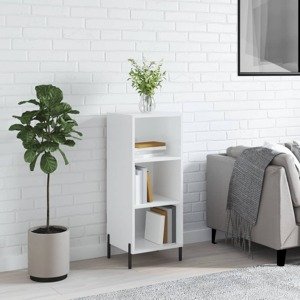 vidaXL Komoda lesklá biela 34,5x32,5x90 cm kompozitné drevo