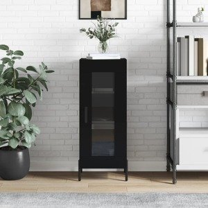 vidaXL Komoda čierna 34,5x34x90 cm spracované drevo