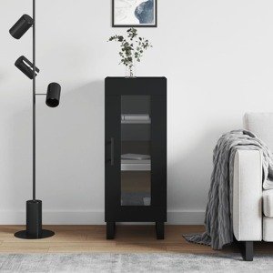vidaXL Komoda čierna 34,5x34x90 cm spracované drevo
