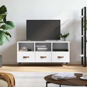 vidaXL TV stolík biely 102x36x50 cm kompozitné drevo