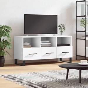 vidaXL TV stolík biely 102x36x50 cm kompozitné drevo