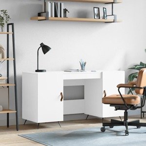 vidaXL Stôl biely 140x50x75 cm kompozitné drevo