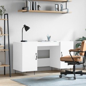 vidaXL Stôl biely 140x50x75 cm kompozitné drevo