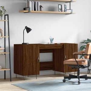 vidaXL Stôl hnedý dub 140x50x75 cm kompozitné drevo