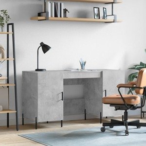 vidaXL Stôl betónovo sivý 140x50x75 cm kompozitné drevo