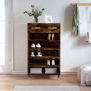 vidaXL Botník dymový dub 60x35x105 cm kompozitné drevo