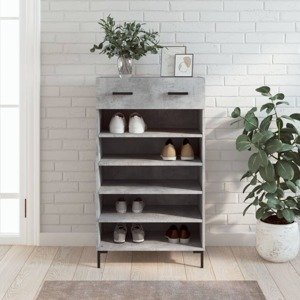 vidaXL Botník betónovo sivý 60x35x105 cm kompozitné drevo