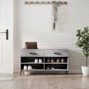vidaXL Lavička na topánky, sivá sonoma 102x35x55 cm, kompozitné drevo